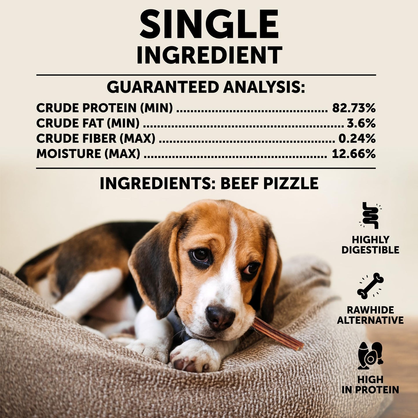 Premium Bully Sticks for Large Dogs - 6 Inch, 10 Bully Sticks - Odor free Natural Beef Pizzle, Long Lasting, Rawhide Free Dog Treats, Highly Digestible - For Dental Health, Training - For Large Breeds