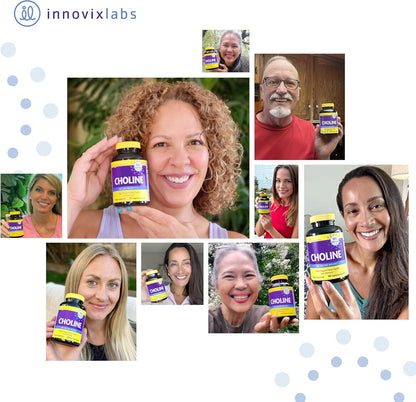 InnovixLabs Choline & Magnesium Bundle Choline Bitartrate 550mg (100 Capsules) Advanced Magnesium (150 Capsules). Supports Memory, Mood, Brain Health & Boost Cognitive.*