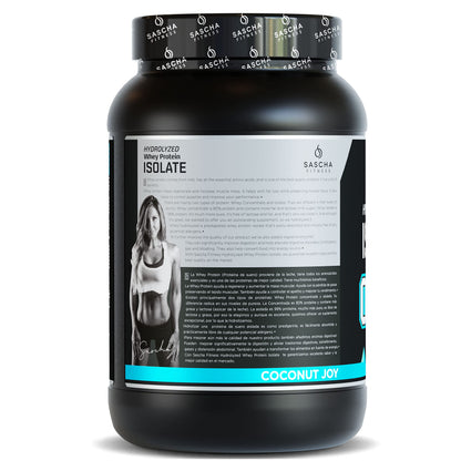 SASCHA FITNESS Hydrolyzed Whey Protein Isolate,100% Grass-Fed (2 Pounds, Coconut)