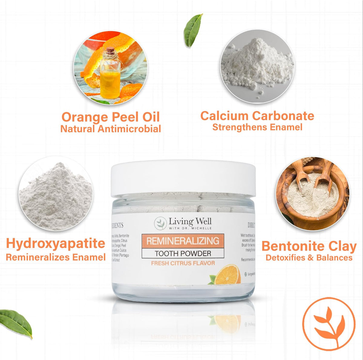 Fresh Citrus Tooth Powder + Mouthwash Bundle Fluoride-Free Hydroxyapatite
