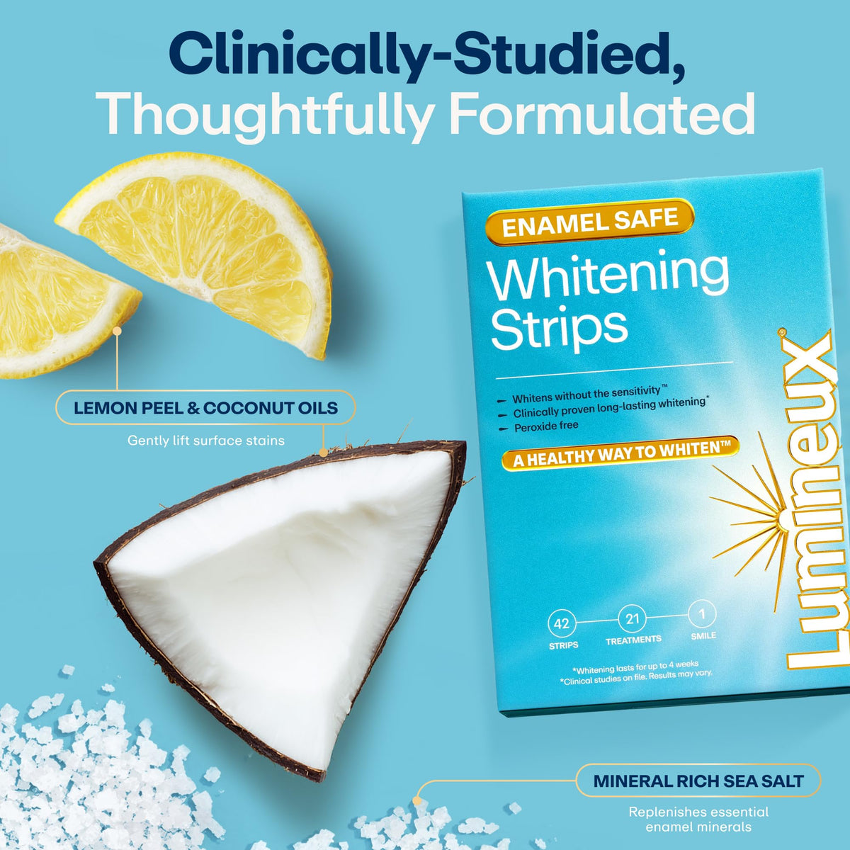 Lumineux Whitening Starter Set, 7 Strip Treatments & Toothpaste 2 Pack