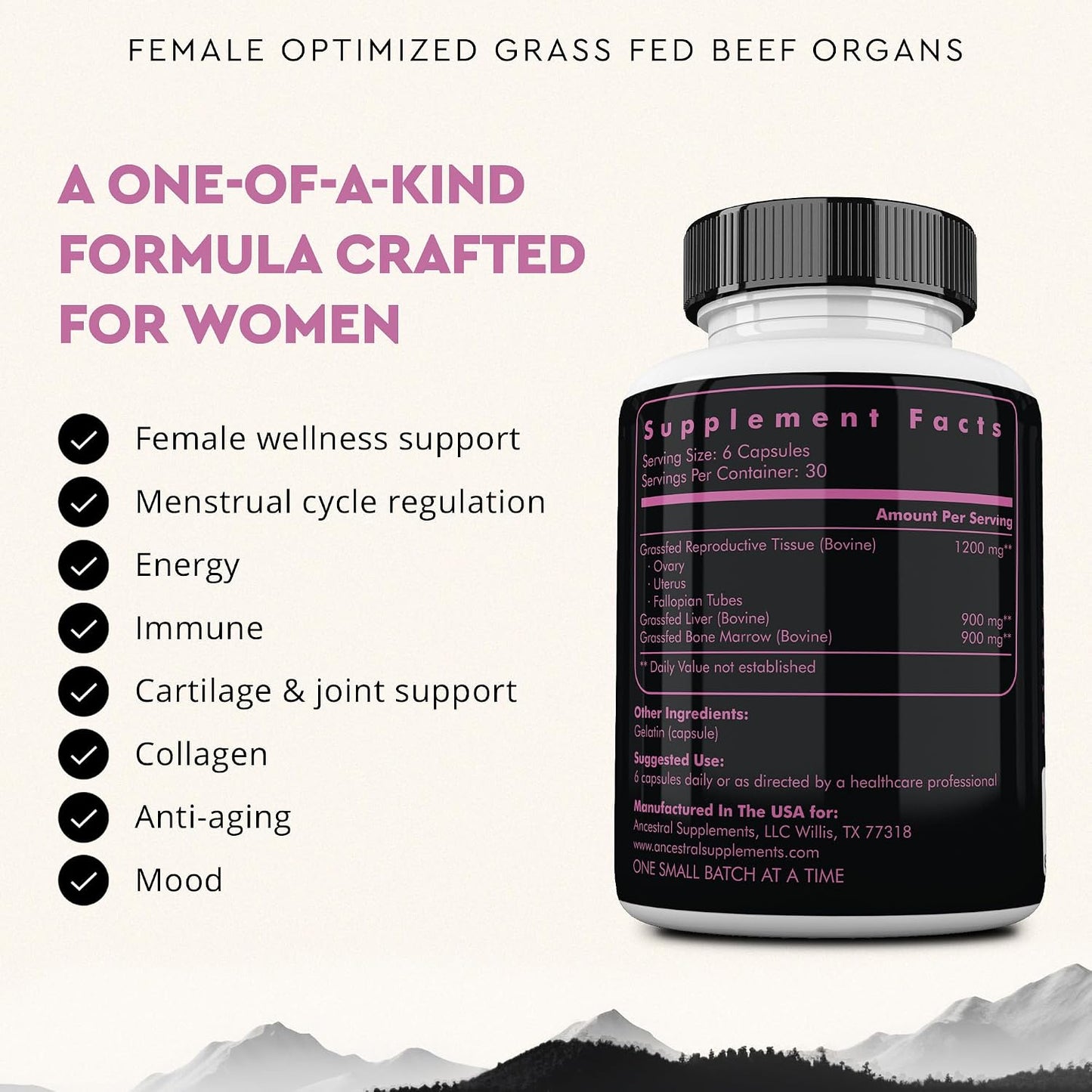 Ancestral Supplements FEM & Colostrum Bundle for Women – Supports Hormone Balance, Energy, Skin, Immunity & Digestion – Grass Fed, Pasture Raised Female Organ Blend with Bioactive Colostrum