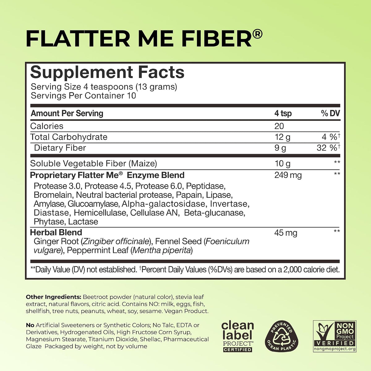 HUM Flatter Me Extra Strength Digestive Enzymes Flatter Me Fiber Supplement