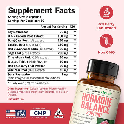 Hormone Balance for Women - PMS, Menopause, Mood & Cycle Support, 60 Ct