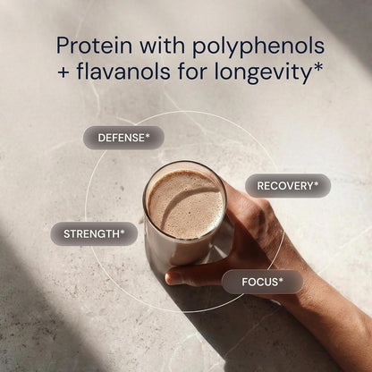 Blueprint Bryan Johnson Chocolate Protein Powder – Vegan Plant-Based Supplement with Cocoa Powder – Clean Ingredients – 26g Protein per Serving – Non-GMO – 30 Servings