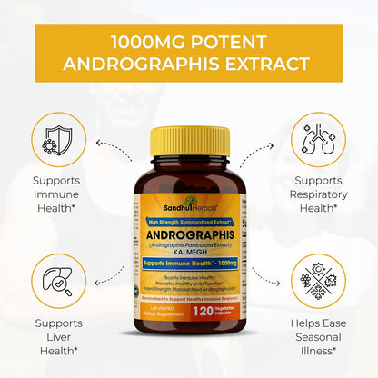 Andrographis Paniculata Kalmegh for Immune and Liver Health Support| 120 Vegetarian Capsules, 2 Months Supply| Ayurvedic Herbal Vegetarian Supplement Complex