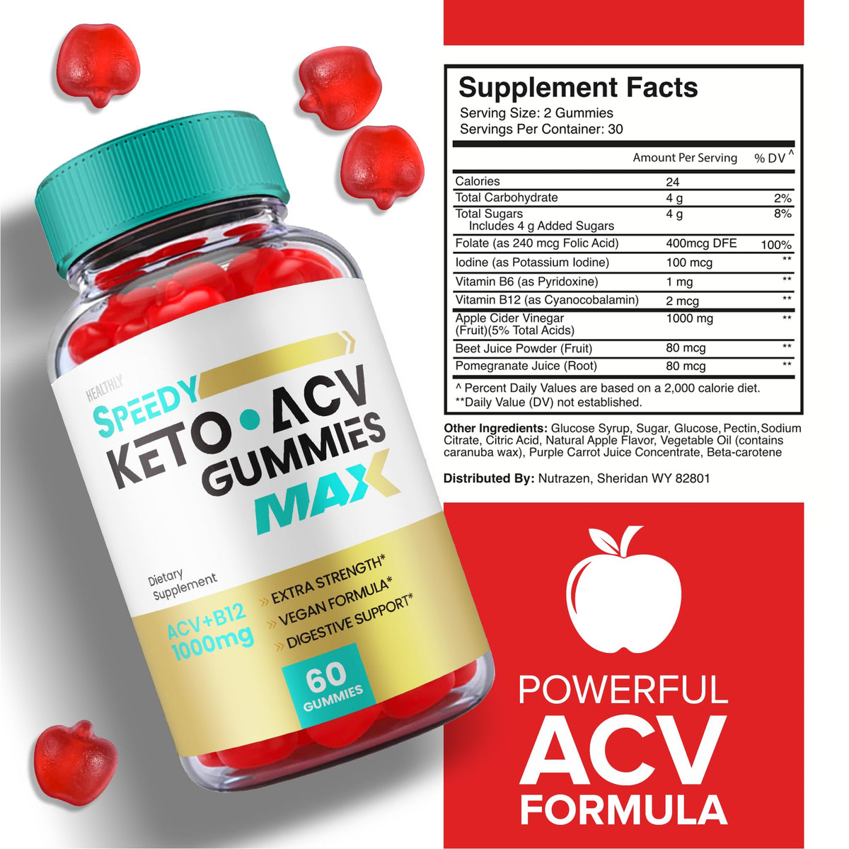 (5 Pack) Speedy Keto ACV Gummies Maximum Strength, Speedy Keto Plus ACV Gummies