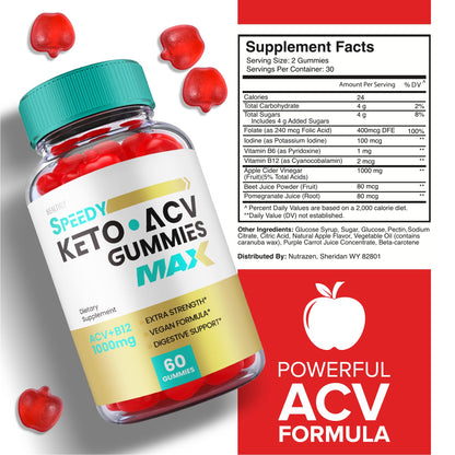(5 Pack) Speedy Keto ACV Gummies Maximum Strength, Speedy Keto Plus ACV Gummies