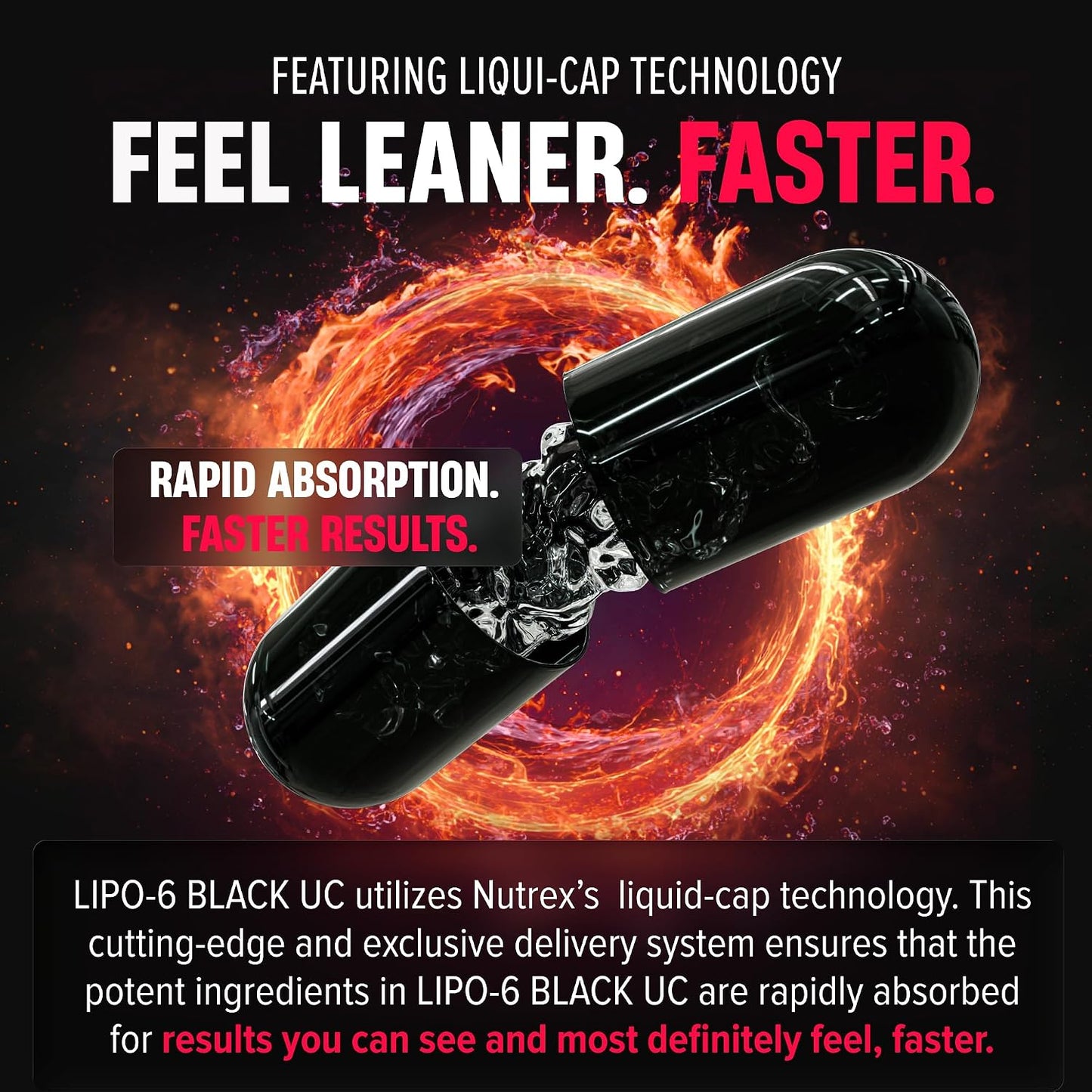 Nutrex Lipo-6 Black Max Strength Fat Burner - Fast Acting Energy, Weight Loss Diet Pills – Appetite Suppressant, Metabolism Booster - 120 Capsules
