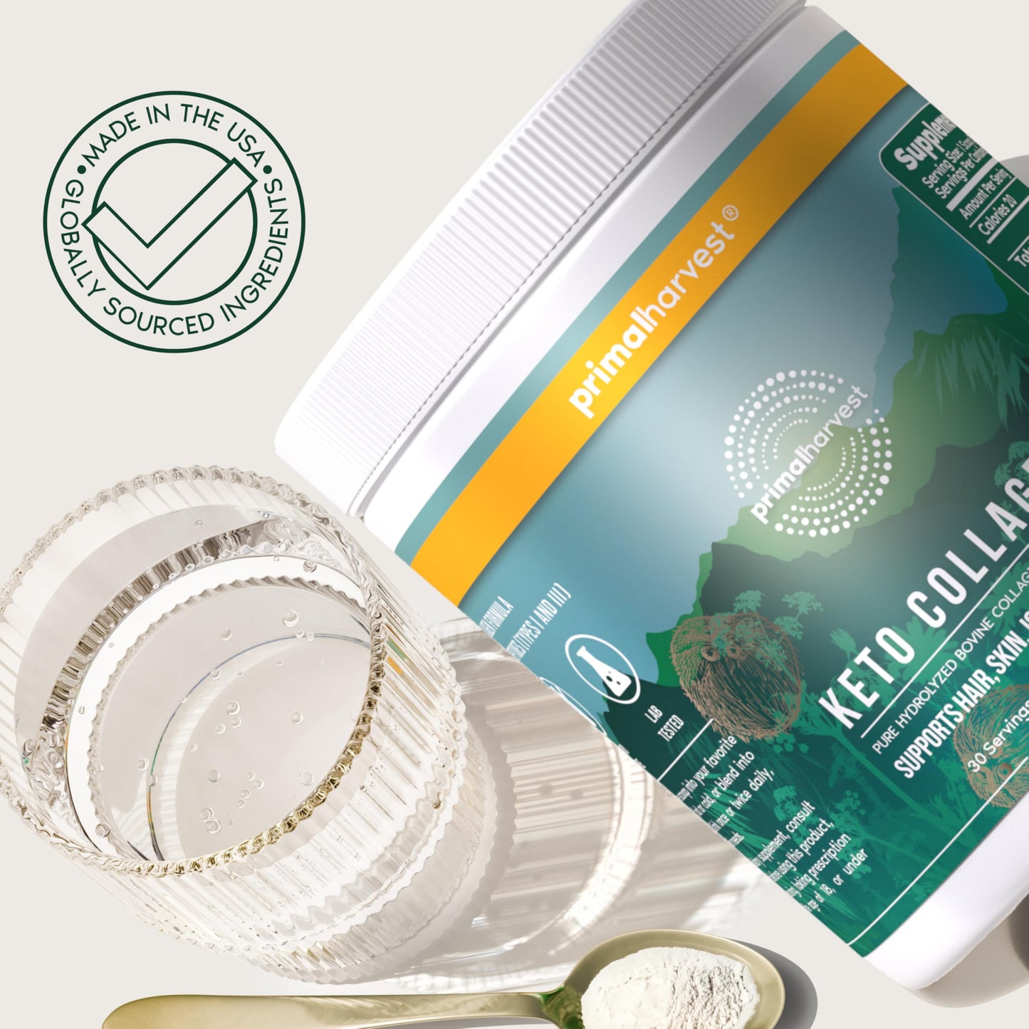 Primal Harvest Collagen - Powdered Daily Supplement, Dairy & Gluten Free