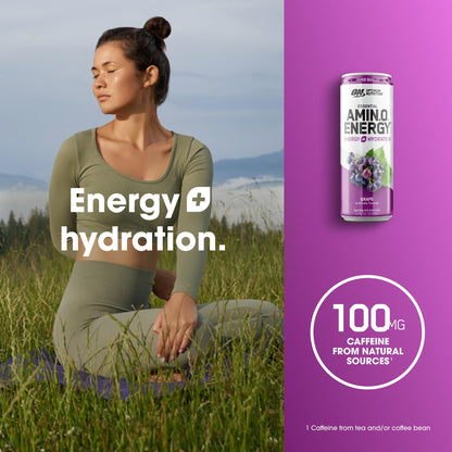 Optimum Nutrition Amino Energy Sparkling Hydration Drink, Electrolytes, Caffeine