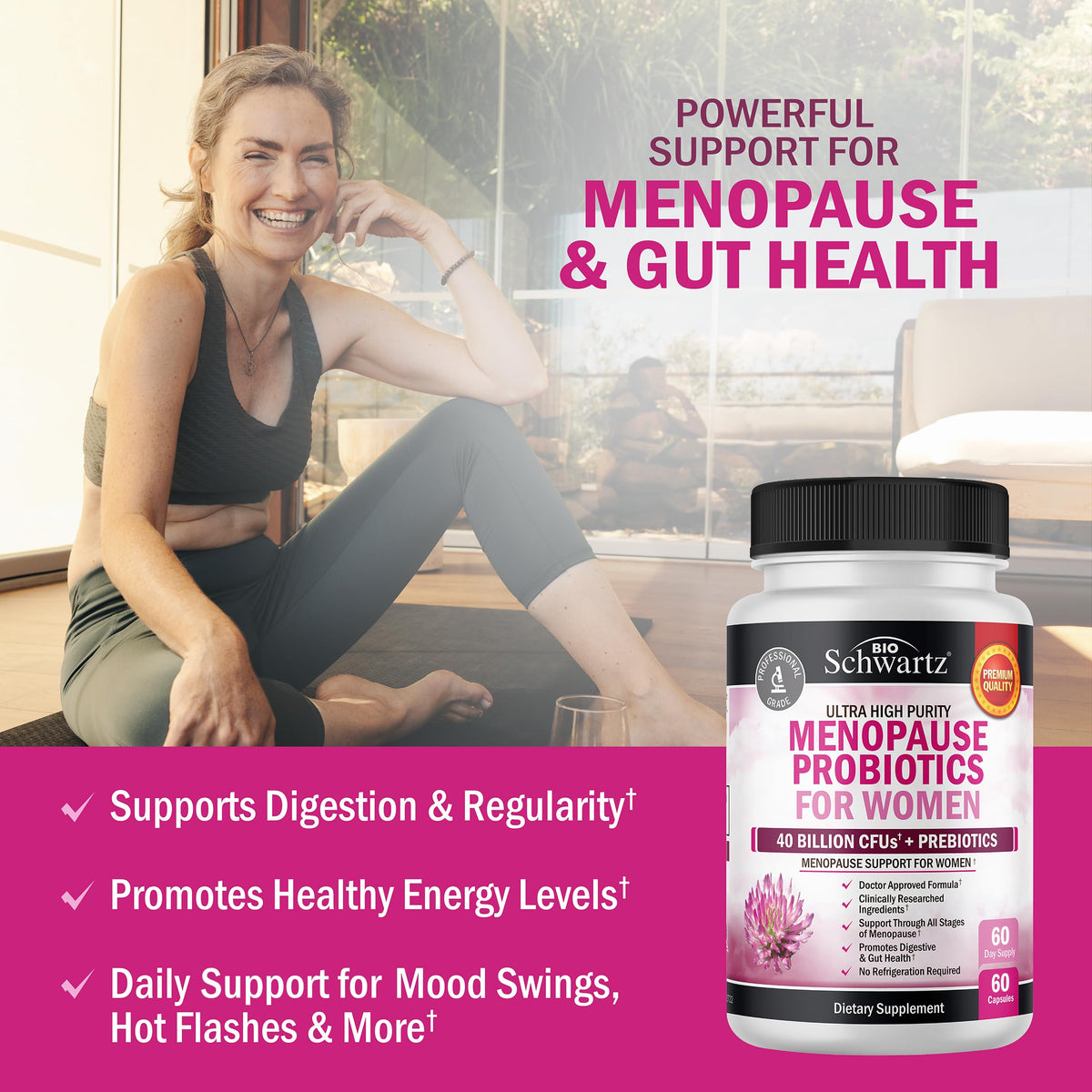 Menopause Supplements for Women - 40B CFU Menopause Probiotics for Women