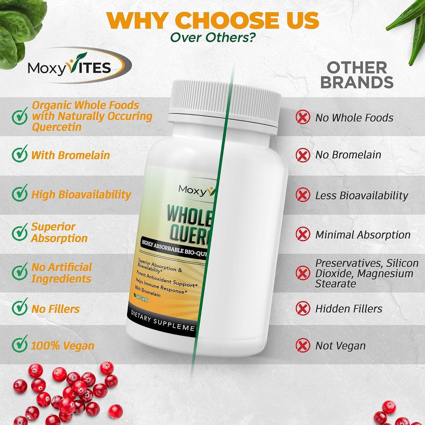 MoxyVites Quercetin with Bromelain + Vitamin D3 K2 & Omega-7 – Enhanced Absorption Immune Support – Bone & Heart Wellness Bundle