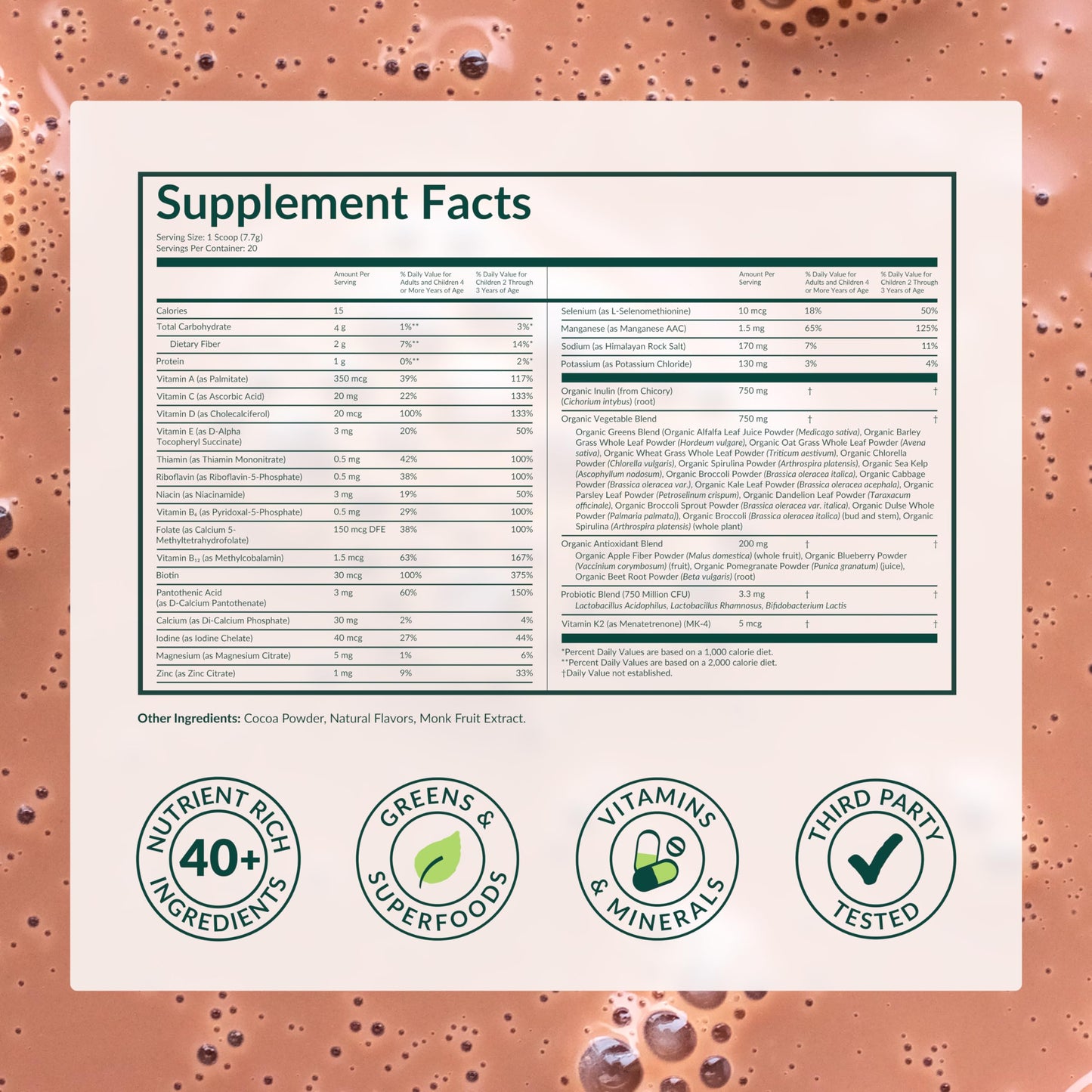 BEAM Kids Multivitamin Powder – Kids Vitamins with Greens, Probiotic & Prebiotic, Immune Support for Children & Toddlers, No Artificial Sweeteners, for Picky Eaters, 20 Servings, Chocolate Flavor