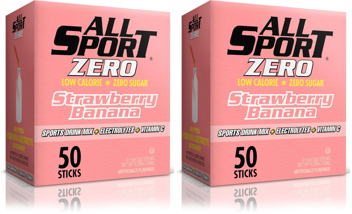 All Sport Zero Powder Sticks, Sugar Free, Strawberry Banana, 50 Count
