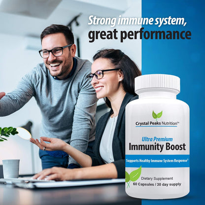 Immune Support Capsules with Elderberry, Vitamin C, Echinacea, Garlic, Zinc, Turmeric, and More for Adult Men and Women - Easy-to-Swallow Immune Support Vitamins - 60 Vegan Capsules (30 Day Supply)