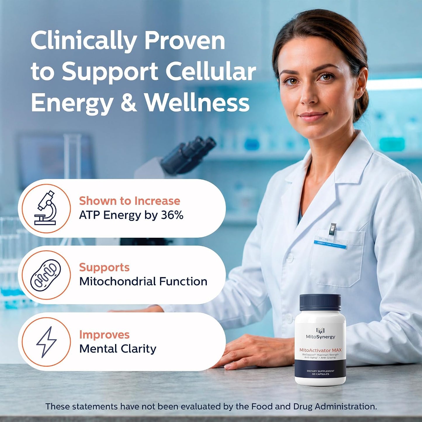 MAX Bioavailable Copper Supplement, BioCopper1 Cuprous Nicotinic Acid, Chelated Copper 2mg, Bio Active Capsules for Energy, Mental Clarity, Healthy Aging, NAD+ and NMN Support, 60 Count