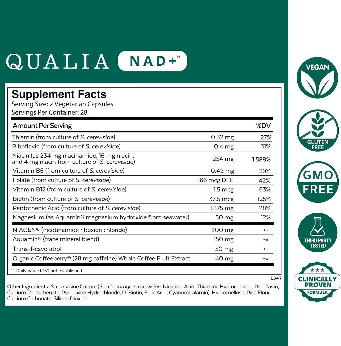 Qualia NAD+ & Qualia Magnesium | Clinically Proven to Boost NAD+ up to 67% | Bioavailable Forms, Including Magnesium Glycinate