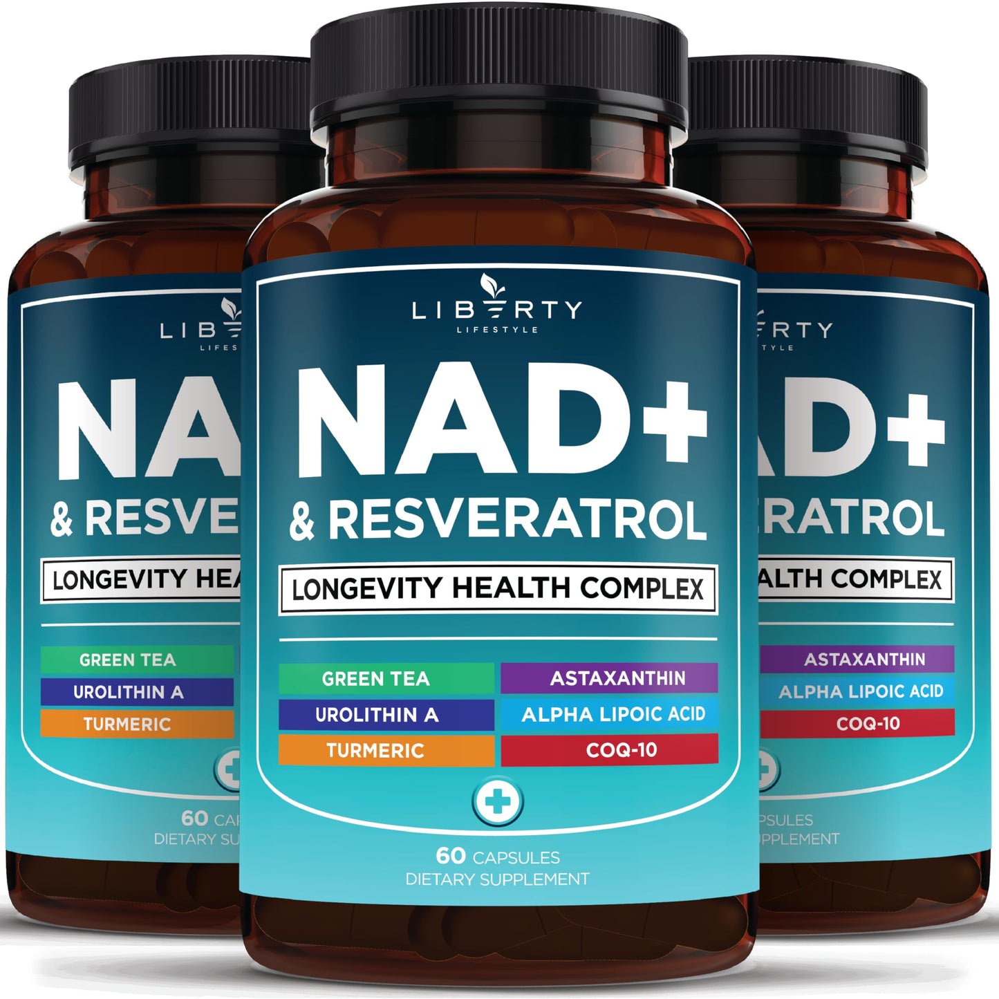 NAD+ Supplement Complex – NAD+ 300 mg with Astaxanthin, Urolithin A, Resveratrol, CoQ10 & Antioxidant Blend – Cellular Energy, Mitochondrial Support or Women & Men – Vegan, Non-GMO- 120 Capsules
