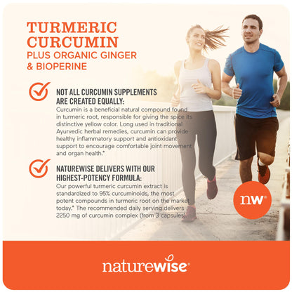 NatureWise Curcumin Turmeric 2250mg 95% Curcuminoids & BioPerine Black Pepper