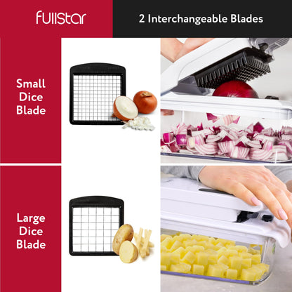 Fullstar Vegetable Chopper - Spiralizer Vegetable Slicer - Onion Chopper with Container