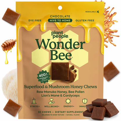 Plant People WonderBee Super Mushroom Manuka Honey Chews 30ct