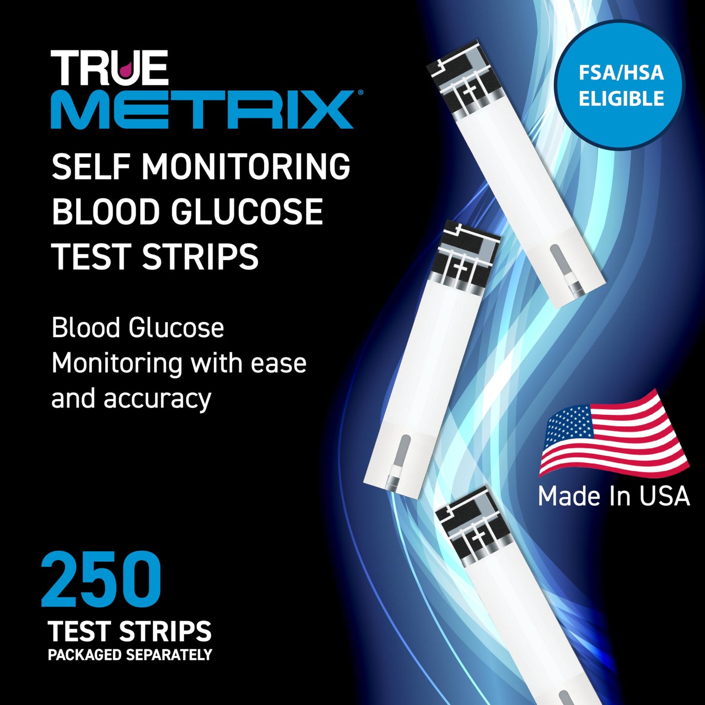 TRUE METRIX Self Monitoring Blood Glucose Test Strips, 100 Count | Blood Glucose Test Strips Compatible with TRUE METRIX Family of Self Monitoring Blood Glucose Meters, Value Pack