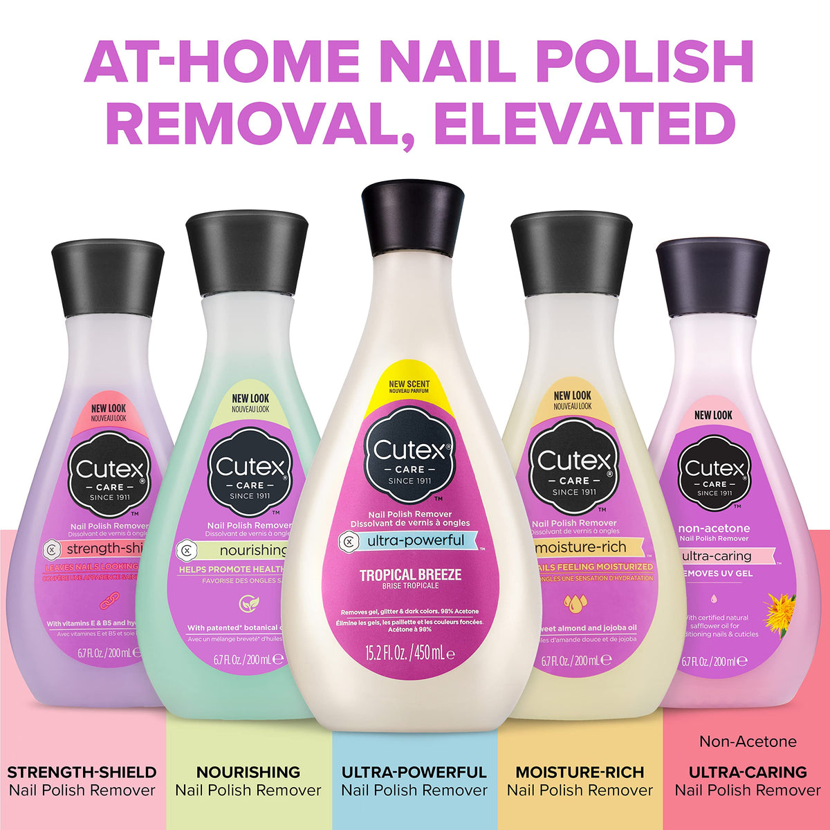 Cutex Gel Nail Polish Remover, Ultra-Powerful & Removes Glitter and Dark Colored Paints