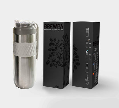 Brewea Coffee French Press Mug 12oz Coffee Maker Bottle Coffee Brewer Travel Tumbler
