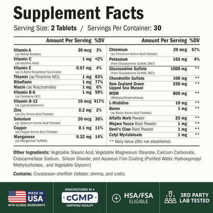 Glucosamine Chondroitin MSM – Potent 2000mg MSM for Joint Support –150 Caps