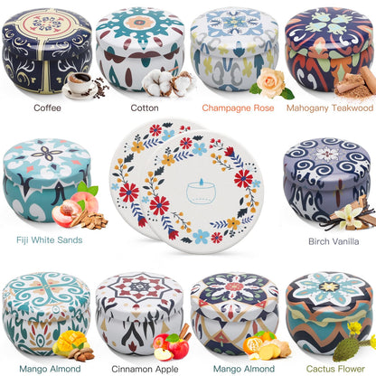 10 Pack Scented Candles Gifts, Aromatherapy Candles for Home Scented with 2 Coasters