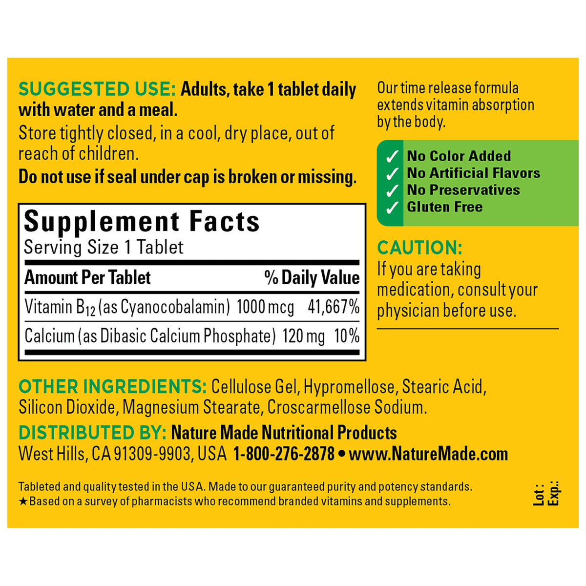 Nature Made Vitamin B12 1000 mcg, Dietary Supplement For Energy Metabolism Support