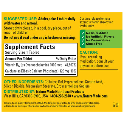 Nature Made Vitamin B12 1000 mcg, Dietary Supplement For Energy Metabolism Support