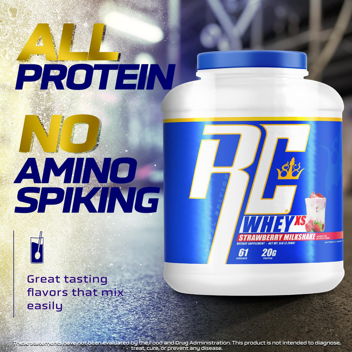 Ronnie Coleman Signature Series Whey XS Protein Powder, Pre Workout Shake Mix