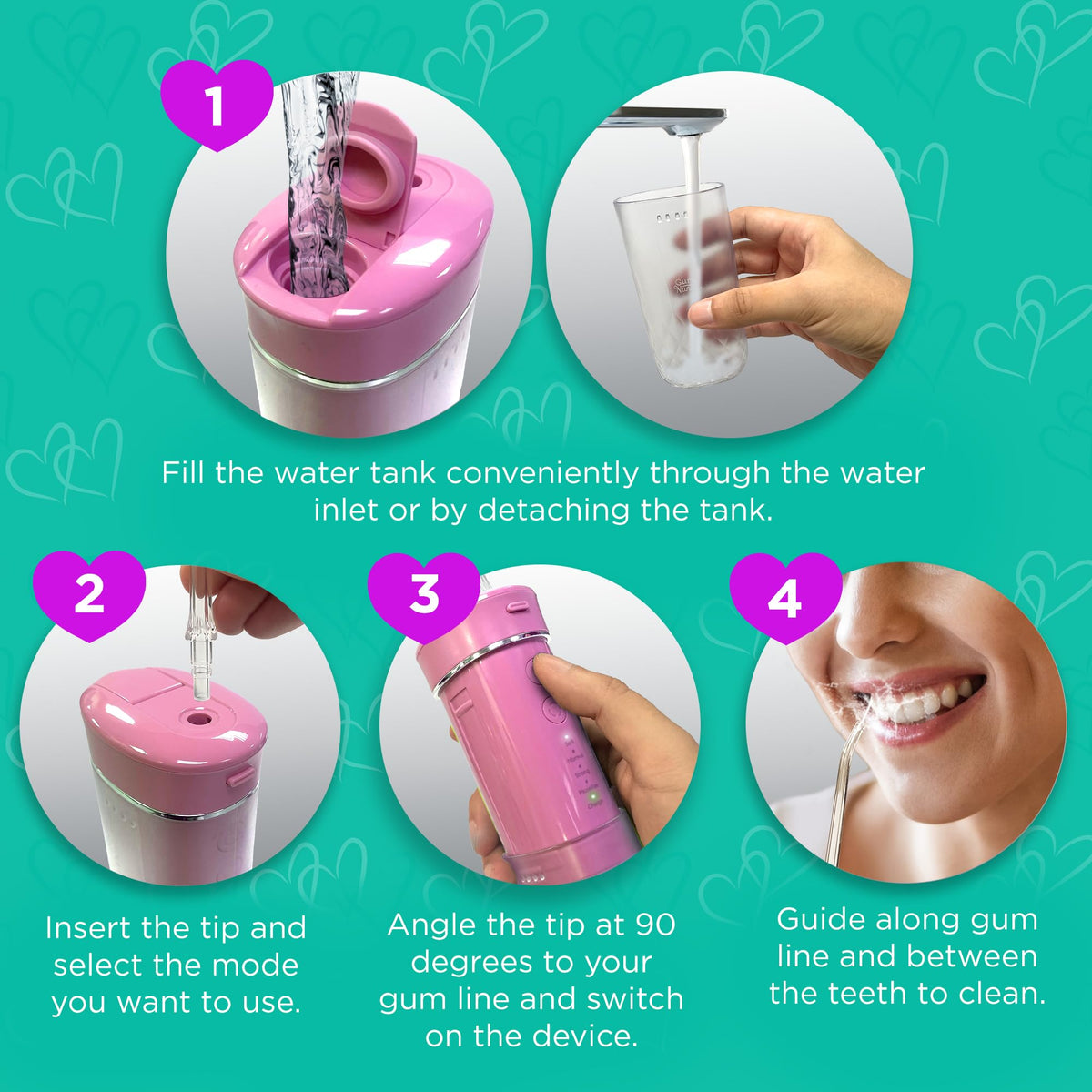 GuruNanda Portable Water Flosser Cordless, Sensitive Gums Friendly, 1ct