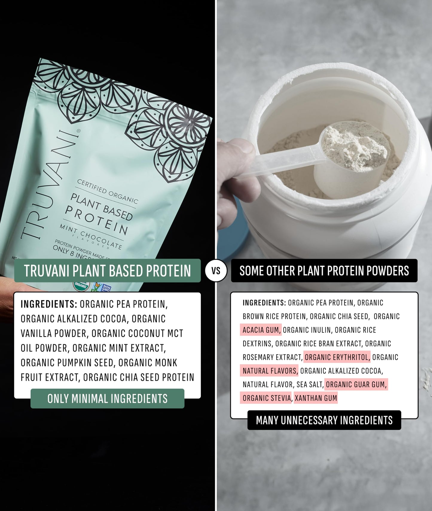 Truvani Organic Plant Based Protein Powder | Vanilla Chai | 10 Servings | Vegan | 20g Pea Protein | Keto | Gluten & Dairy Free | Low Carb | No Added Sugar