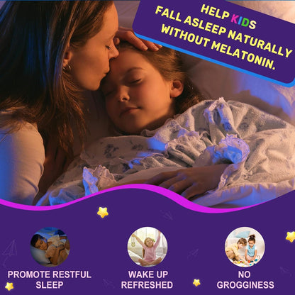 Kids Sleep Gummies - Magnesium Glycinate Gummies, Melatonin Free Sleep Aid | Magnesium, Calcium, D3, B6, L Theanine | Kid Melatonin Alternative for Restful Sleep (Pack of 1)
