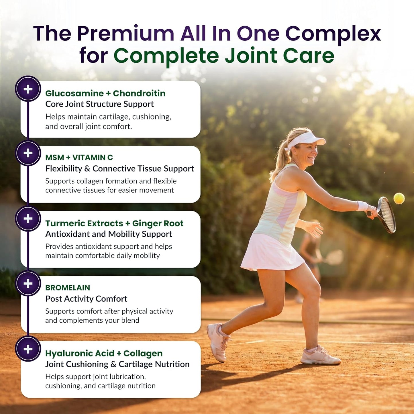 ForestLeaf Glucosamine Chondroitin MSM Joint Supplement Complex - 1200mg - 120 Caps