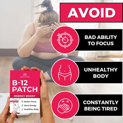B12 Patches (Pack of 36) - 100% Natural Vitamin Patches for Women, Energy, Focus & Body Support, Self-Adhesive Transparent Patches - Enhanced Formula | Energy, Focus & Body Support, Self-Adhesive Transparent Patches, Enhanced Formula, (Pack of 36)