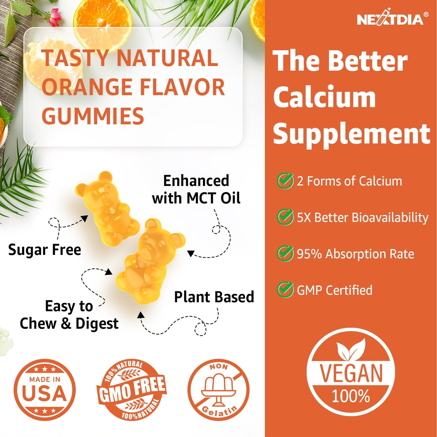 Calcium Gummies with Turmeric for Women & Men - Calcium 1200mg with Vitamin D3 K2 B12 5000 IU & Zinc, Suger-Free Calcium Supplement for Bone, Muscle Strength & Immune Support - Vegan(120 Count)