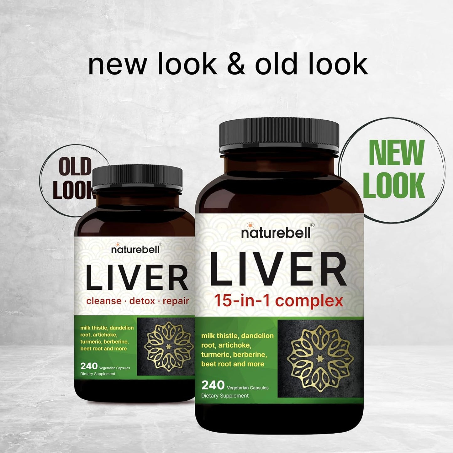 Liver 15-in-1 Complex, 240 Veggie Capsules | Herbal & Mineral Blend - Milk Thistle, Dandelion Root, Artichoke, Black Currant Oil, Turmeric, Chicory, Zinc, Choline, & More | Non-GMO