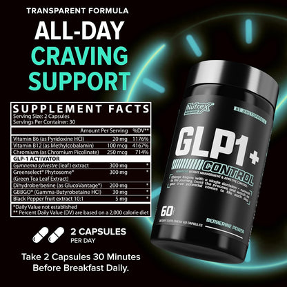 GLP-1 Supplement - Super Berberine Weight Management Support Healthy GLP-1 Naturally | Advanced Appetite Control & Metabolism Support with Clinically Studied Ingredients  | Stimulant Free