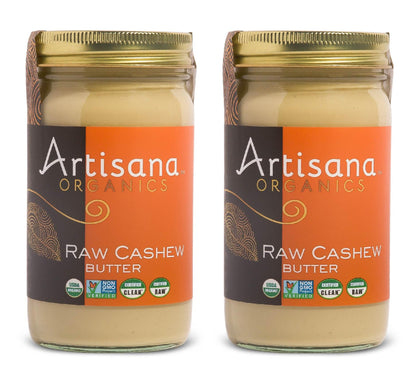 Artisana Organics Raw Cashew Butter - No Sugar Added, Vegan and Paleo Friendly, Non GMO, 14oz Jar