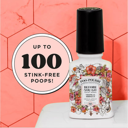 Poo-Pourri Before-You-Go Toilet Spray, Tropical Hibiscus, 2 Fl Oz - Hibiscus, Apricot and Citrus