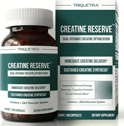 Creatine Reserve™ - Creatine Monohydrate Plus GAA for Mind, Muscle & Energy Support - Dual Pathway Delivery Creatine Supplement for Women & Men - Active B Vitamins & Taurine, Non-GMO (1 month supply)