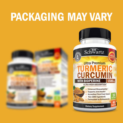 Turmeric Curcumin with Black Pepper Extract 1500mg - 180 Capsules