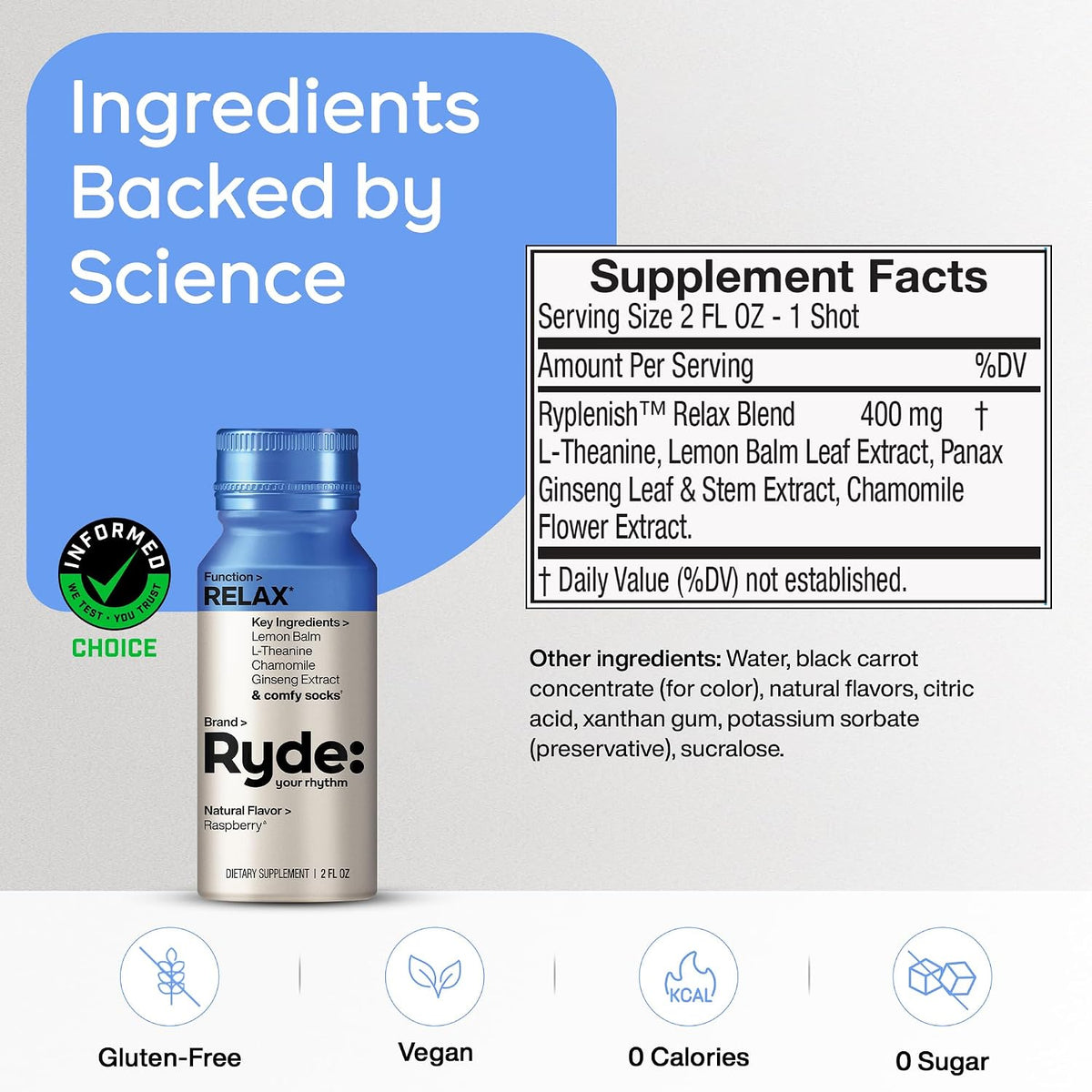 Ryde Discovery Pack Bundle, Energize, Focus, Relax & Sleep Shots, Green Tea Caffeine, Ginseng, B Vitamins, L-Theanine, Lemon Balm, Chamomile, Melatonin, 0 Calories, 0 Sugar, Variety Pack (32 Pack)