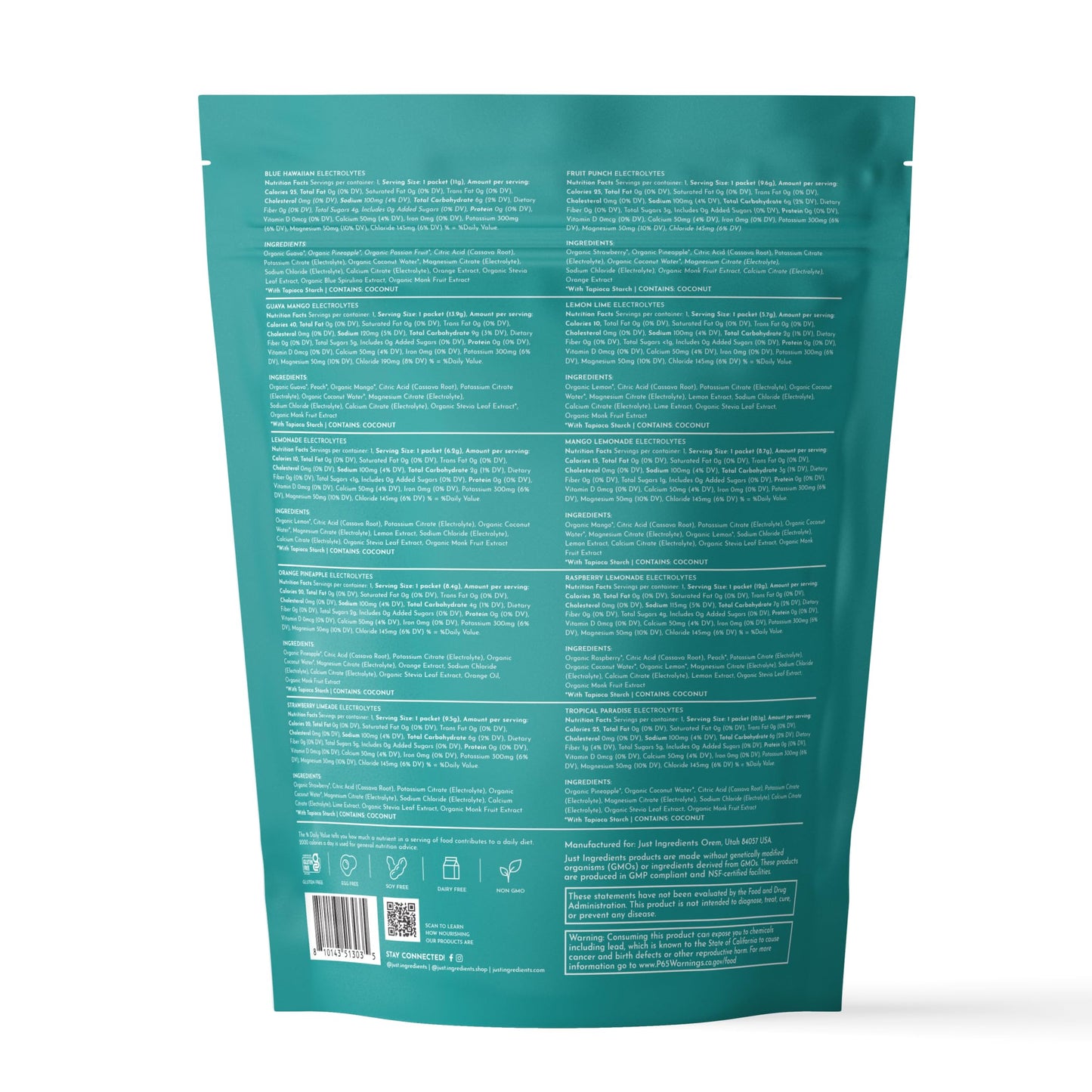 Blue Hawaiian Electrolytes Drink Mix | 30 Servings | Organic Coconut Water, Spirulina & 5 Key Electrolytes