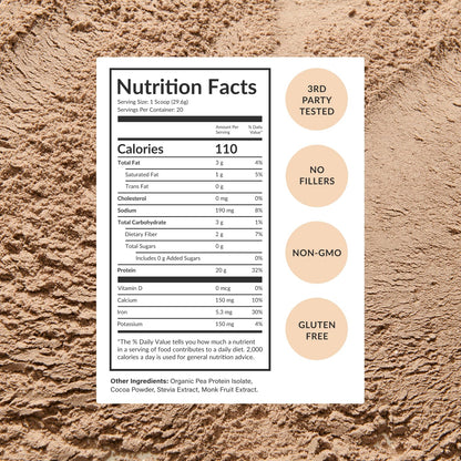 BEAM Vegan Protein Powder – Organic Pea Protein Isolate, 20g Plant-Based Protein per Serving, Third-Party Tested, No Added Sugar, Dairy Free, Soy Free, Gluten Free, 20 Servings, Chocolate