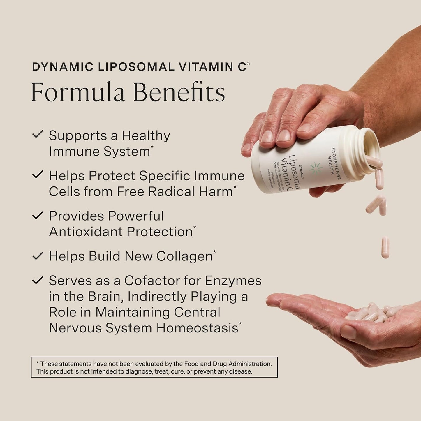 Stonehenge Health Dynamic Liposomal Vitamin C 1500mg - 90 Capsules - Advanced Formula - Phospholipids sourced from Non-GMO Sunflower, Supports Healthy Immune System, Collagen Synthesis & Brain Health